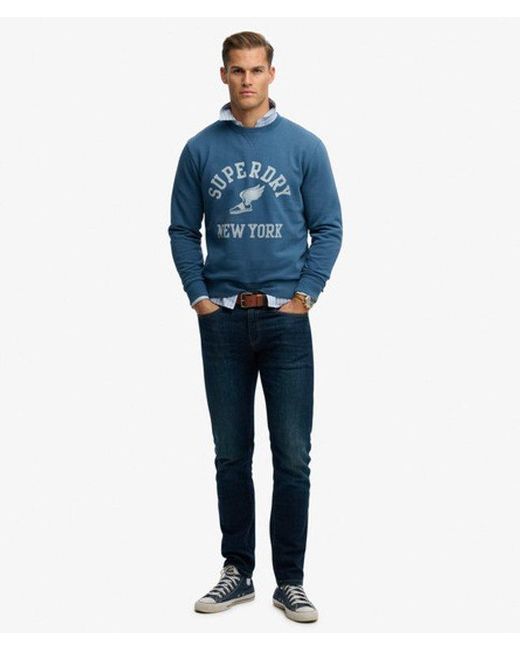 Superdry Blue & Co Athletic Essentials Crew Sweatshirt for men