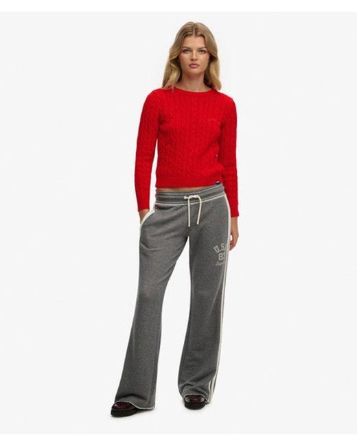 Superdry Red & Co Athletic Essentials Stripe Flare joggers