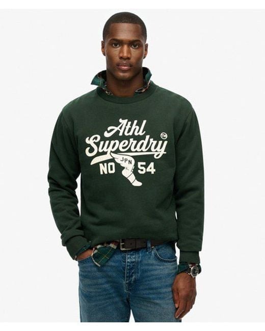Superdry Men's Green Athletic Relaxed Sweatshirt