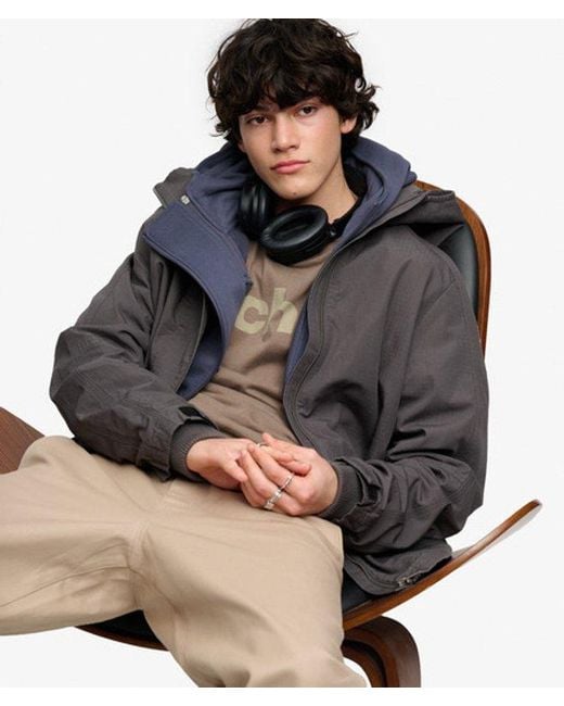 Superdry Black Bench X & Co Bench Hooded Ripstop Jacket for men