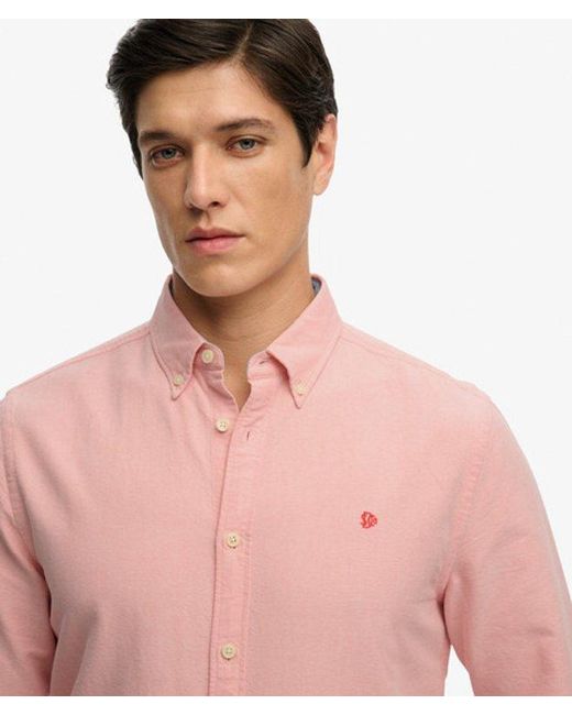 Superdry Pink & Co Preppy Oxford Long Sleeve Shirt for men