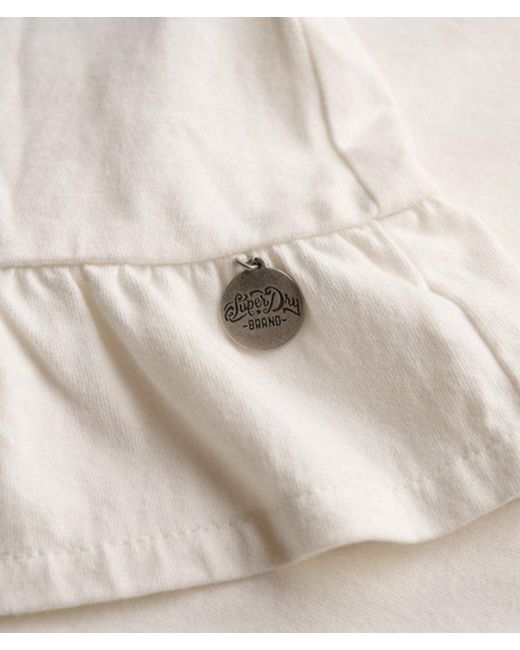 Superdry White Cotton Lace Detail Button Through Cami Dress