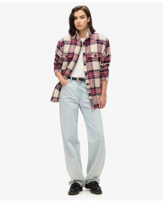 Superdry Brown Borg Check Overshirt