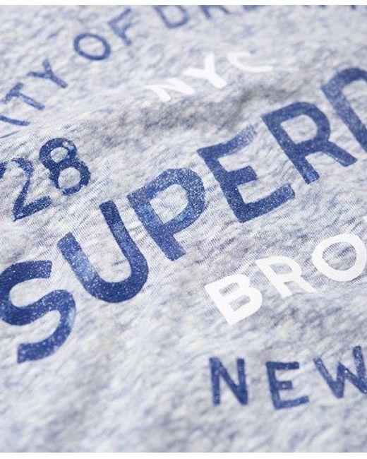Superdry Blue City Of Dreams Vest Top Supermarine Snowy Reverse Dyed