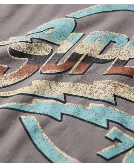 Superdry Gray Seventies Rock Graphic Band T-shirt for men