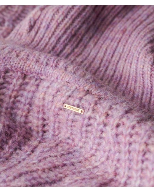 Superdry Pink & Co Brushed Rib Slouch Neck Jumper