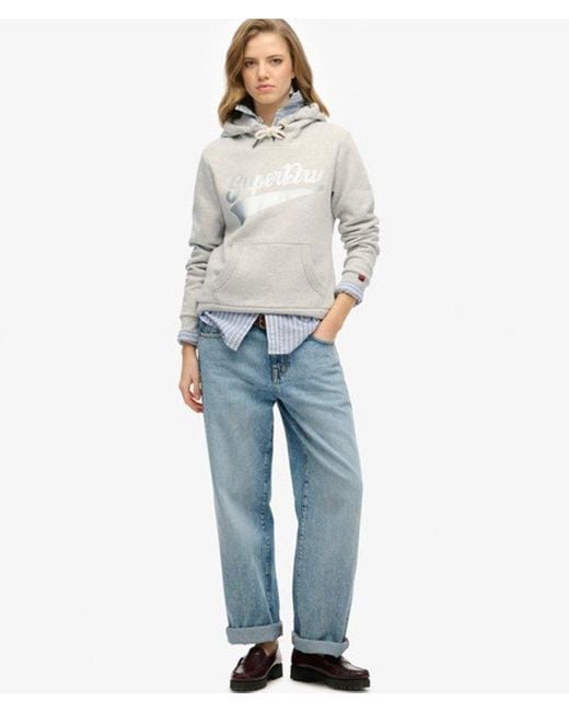 Superdry White Super Athletics Hoodie