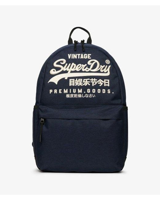 Superdry Blue & Co Ladies Classic Embroidered Heritage Montana Backpack