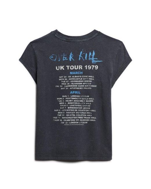 Superdry Blue Motörhead X Cap Sleeve Band T-shirt