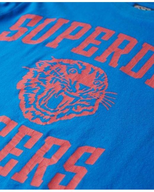 Superdry Blue Track & Field Athletic Graphic T-shirt for men