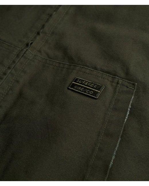 Superdry Black Canvas Surplus Hooded Jacket for men