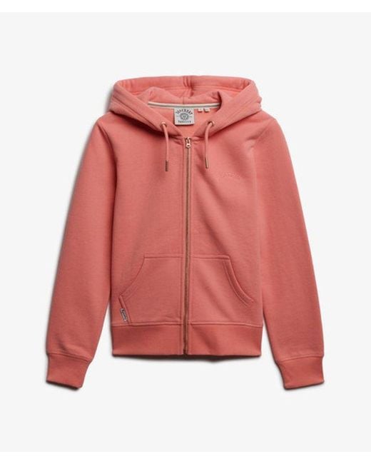 Superdry Essential Logo Hoodie Met Rits in het Red