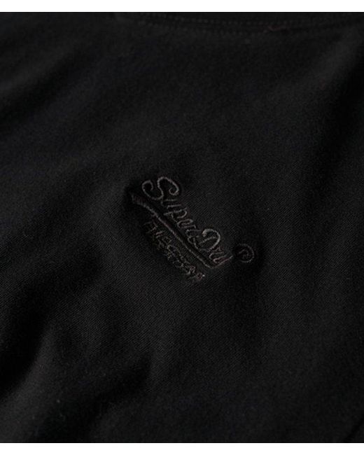 Superdry Black Slim Fit Organic Cotton Essential Logo V Neck T-shirt for men