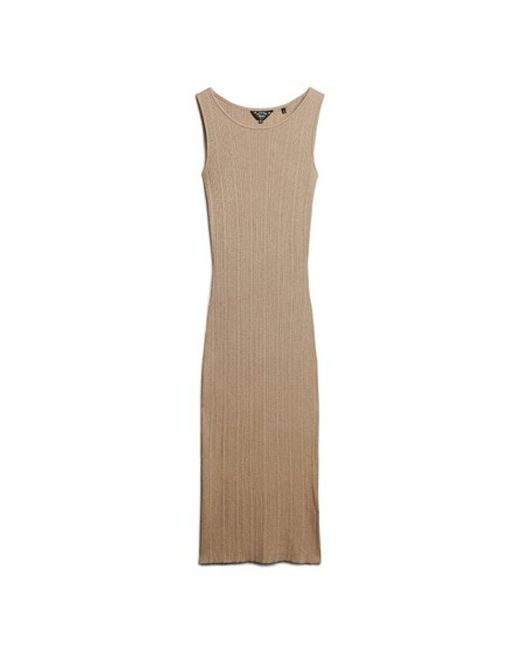 Superdry Natural & Co Rayon Backless Knitted Midi Dress