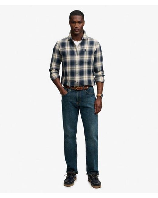 Superdry Blue & Co Long Sleeve Cotton Lumberjack Shirt for men