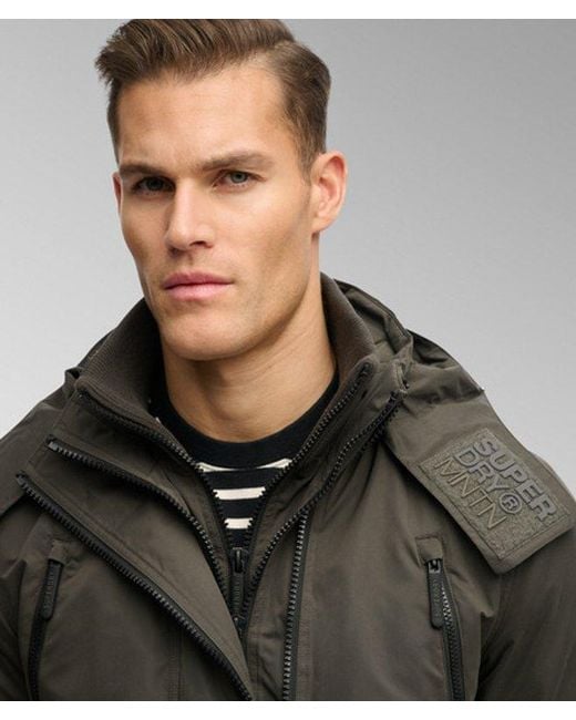 Superdry Gray & Co Hooded Microfibre Arctic Windcheater Jacket for men