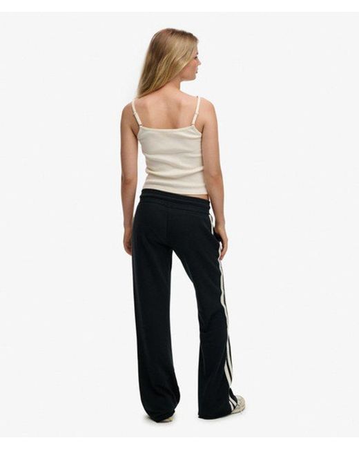 Superdry Blue Athletic Essentials Stripe Flare joggers
