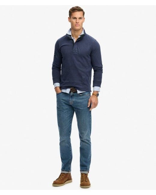 Superdry Blue & Co Cotton Classics Jersey Half Zip Sweatshirt for men