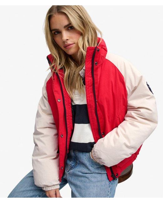Superdry Red & Co Cotton Padded Shell Jacket