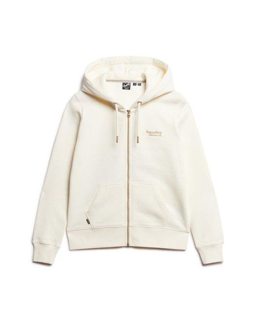 Superdry White & Co Essential Logo Zip Hoodie
