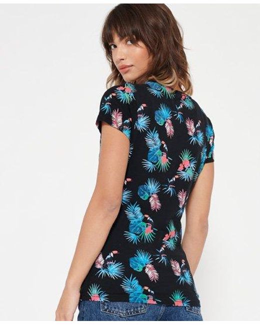 Superdry Blue Swirly All Over Print Entry Tee Tootie Toucan