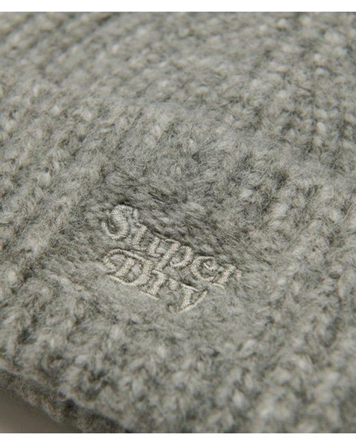 Superdry Gray & Co Rib Knit Beanie Hat