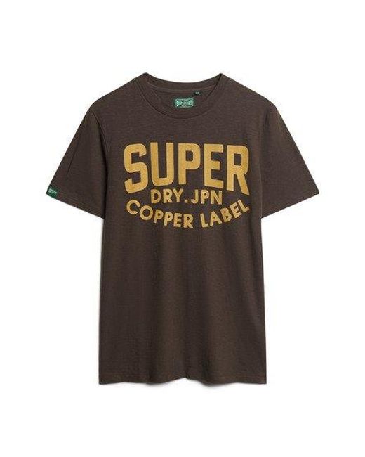 Superdry Brown Copper Label Workwear T-shirt for men