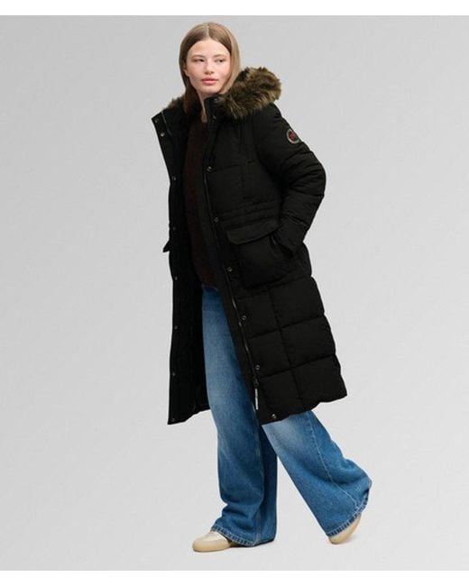 Superdry Black & Co Everest Long Puffer Coat