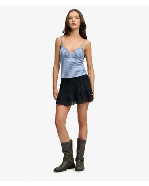 Superdry Blue & Co Athletic Essentials V-neck Waffle Cami Top