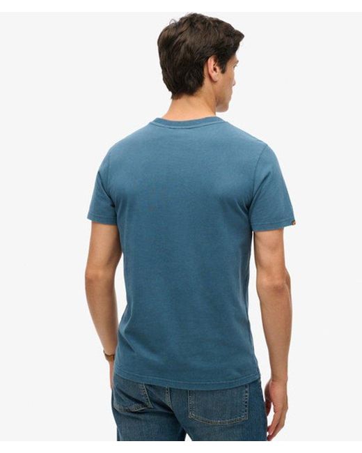 Superdry Blue & Co Classic Core Logo Shadow T-shirt for men
