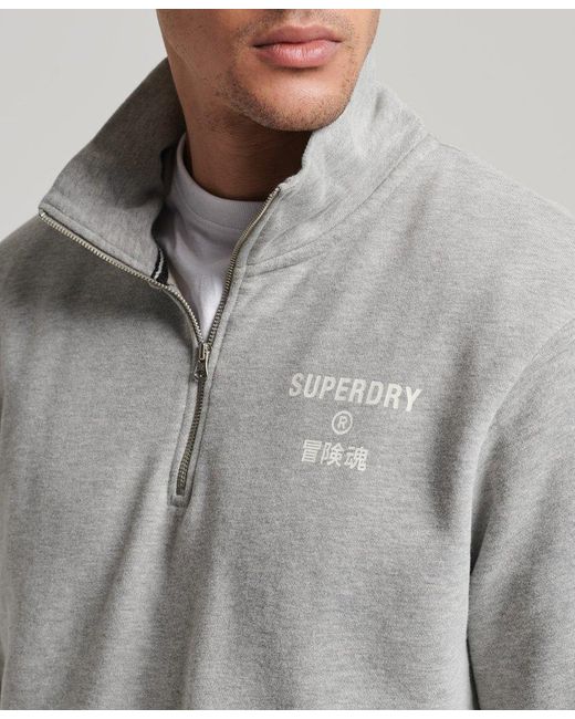 Superdry Gray & Co Code Core Sport Half-zip Sweatshirt for men