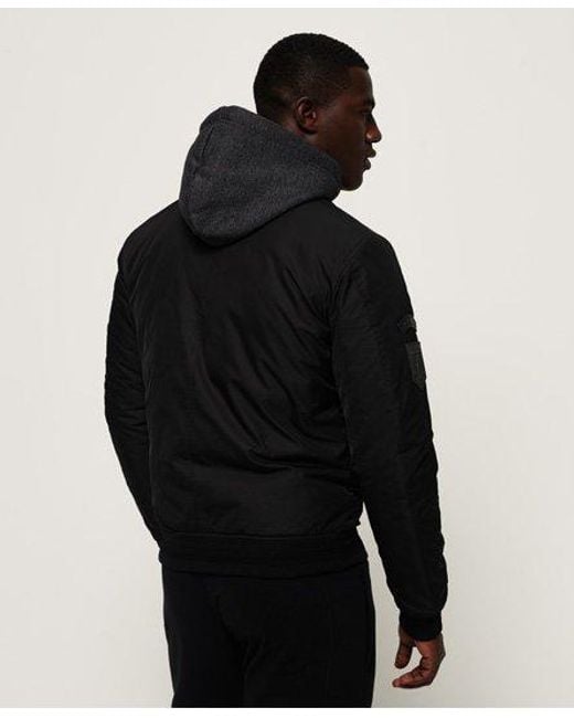 Superdry Black Rookie Flight Bomber Jacket for men