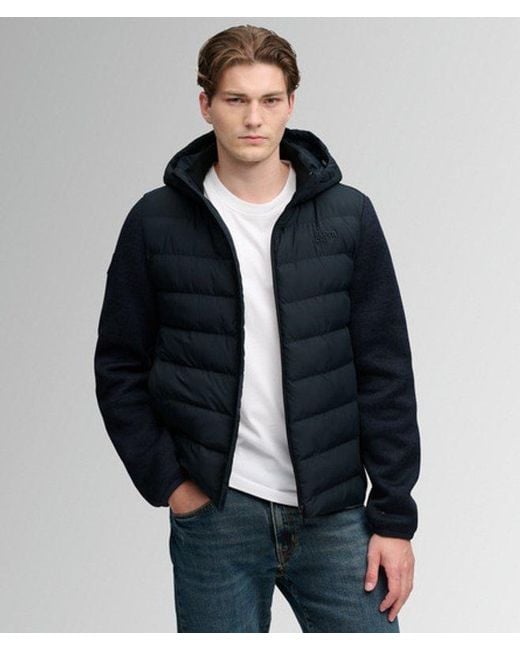 Superdry Blue & Co Hooded Storm Knit Hybrid Jacket for men