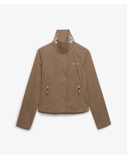 Superdry Brown Bench X & Co Bench High Neck Peached Jacket