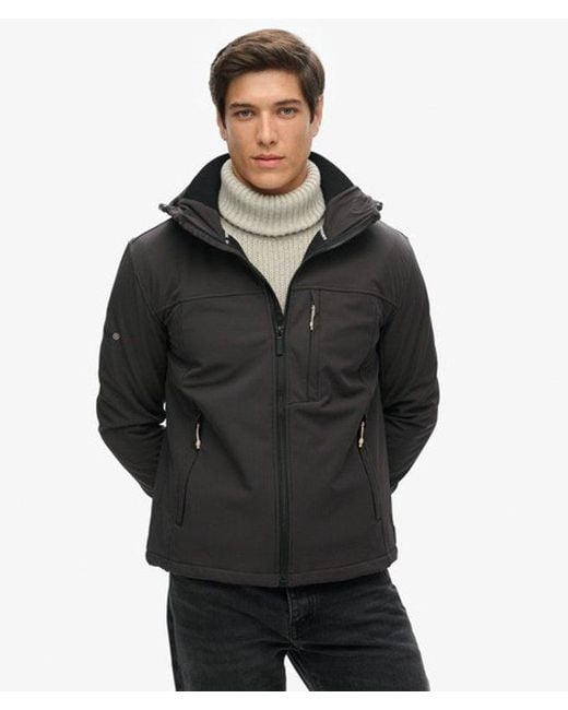 Superdry Black Classic Hooded Ripstop Trekker Jacket for men
