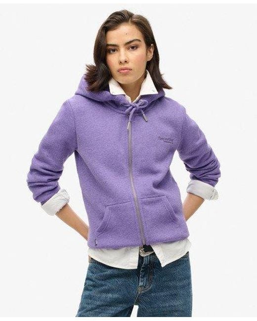 Superdry Purple Essential Logo Zip Hoodie