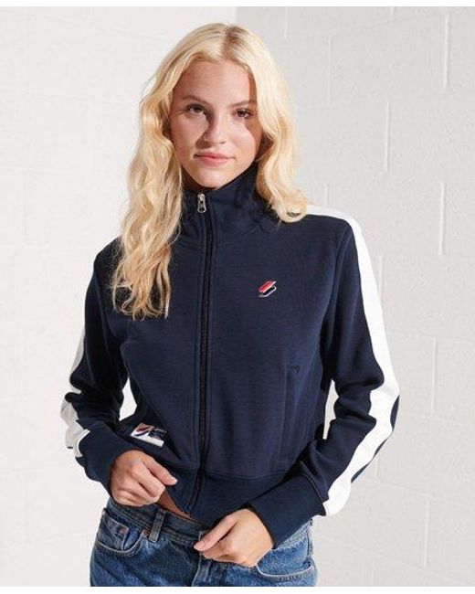 Superdry Blue Code Stripe Track Jacket Deep