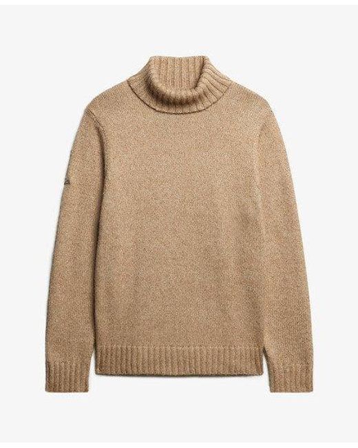 Superdry Natural Brushed Roll Neck Jumper - Size: Xxl for men