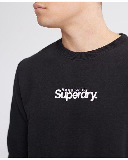 Superdry Black Core Logo Essential Crew Sweatshirt for men