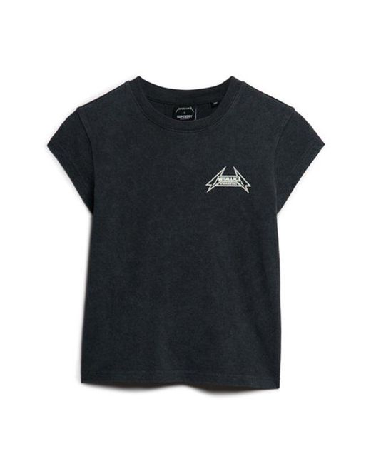 Superdry Green Metallica X Cap Sleeve Band T-shirt