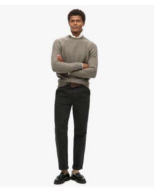 Superdry Gray Chunky Raglan Jumper for men
