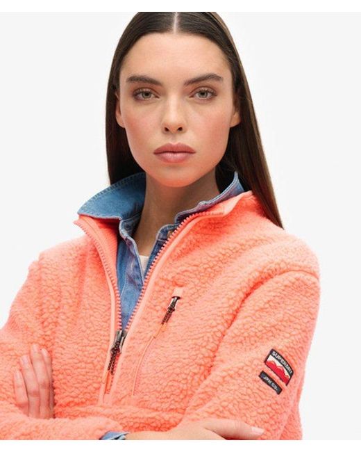 Superdry Orange Outdoor Half Zip Fleece