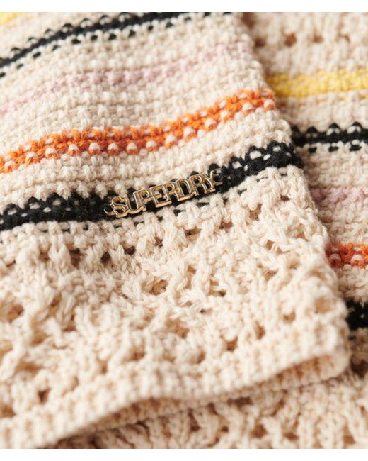 Superdry Kort Gehaakt Hemdtopje Met Vetersluiting in het Multicolor