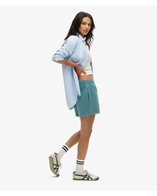 Superdry Blue & Co Loose Fit Embroidered Vintage Wash Sweat Shorts