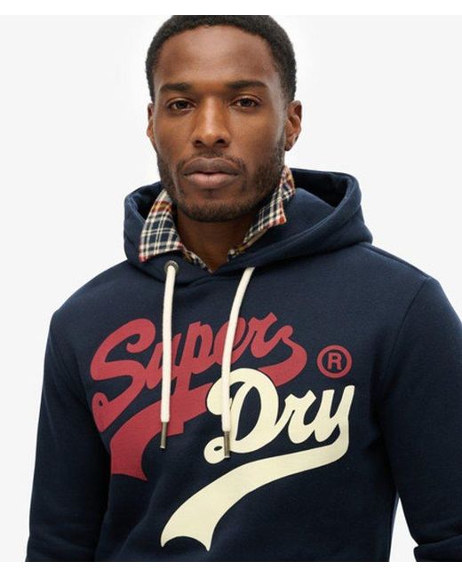 Superdry Blue & Co Classic College Script Hoodie for men