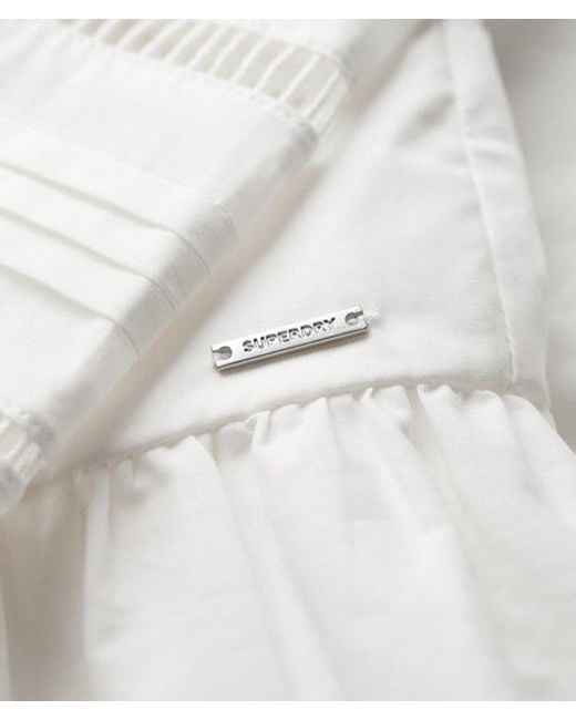 Superdry White & Co Cotton Lace Detail Mix Shirt Dress