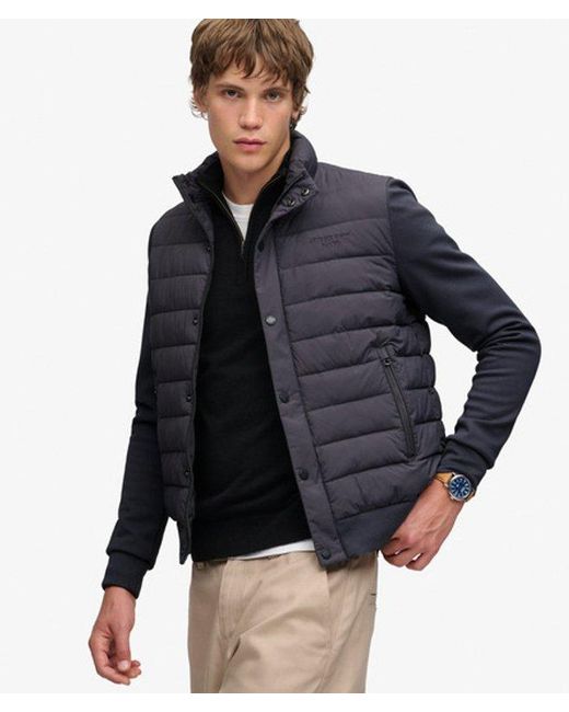 Superdry Black Interlock Hybrid Jacket for men
