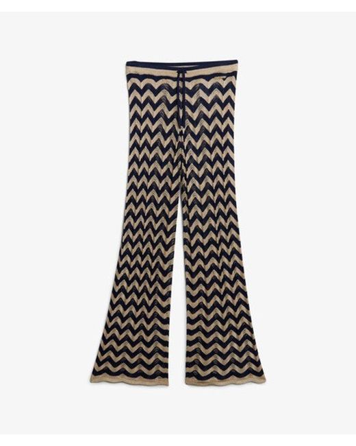 Superdry Blue & Co Zigzag Knit Wide Trousers