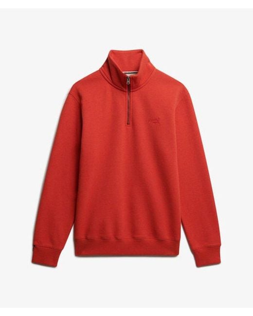 Superdry Red & Co Essential Logo Half Zip for men