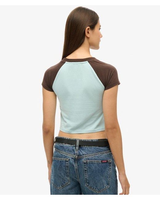 Superdry Blue & Co Cropped Baseball Baby T-shirt
